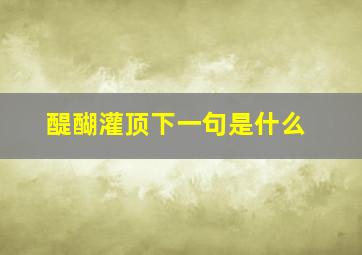 醍醐灌顶下一句是什么