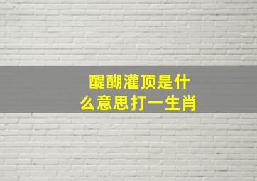 醍醐灌顶是什么意思打一生肖