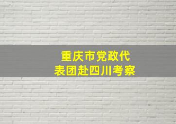 重庆市党政代表团赴四川考察