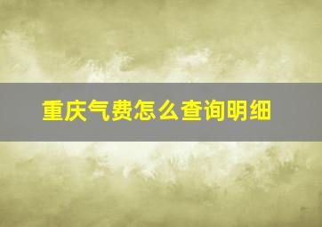 重庆气费怎么查询明细