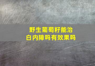 野生葡萄籽能治白内障吗有效果吗