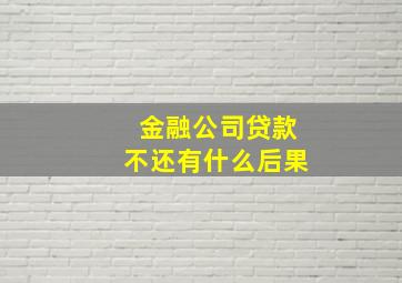 金融公司贷款不还有什么后果