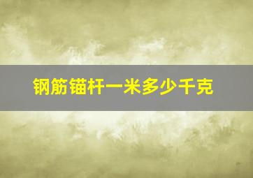 钢筋锚杆一米多少千克