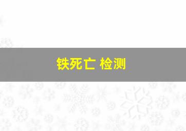 铁死亡 检测