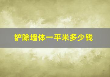 铲除墙体一平米多少钱