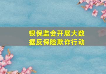 银保监会开展大数据反保险欺诈行动