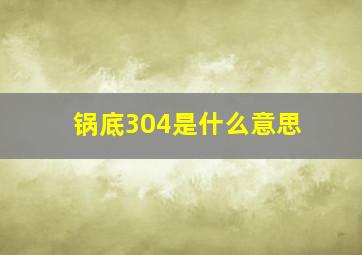 锅底304是什么意思