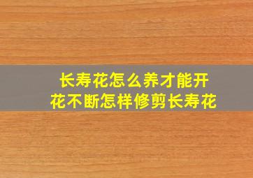 长寿花怎么养才能开花不断怎样修剪长寿花