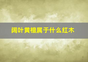 阔叶黄檀属于什么红木