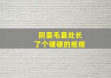 阴囊毛囊处长了个硬硬的疙瘩