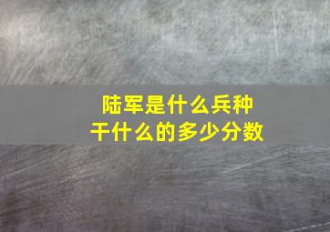 陆军是什么兵种干什么的多少分数