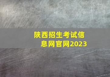 陕西招生考试信息网官网2023