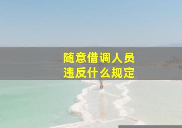 随意借调人员违反什么规定