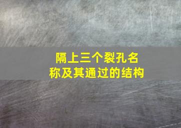 隔上三个裂孔名称及其通过的结构