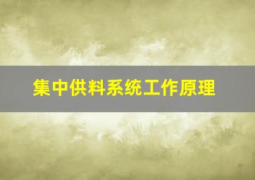 集中供料系统工作原理