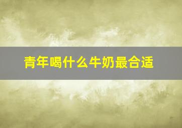 青年喝什么牛奶最合适