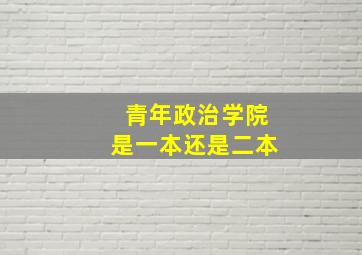 青年政治学院是一本还是二本