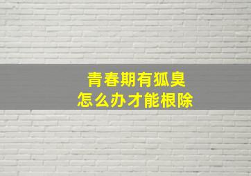 青春期有狐臭怎么办才能根除