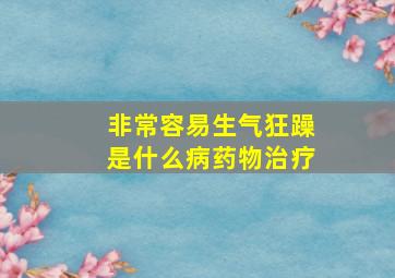 非常容易生气狂躁是什么病药物治疗