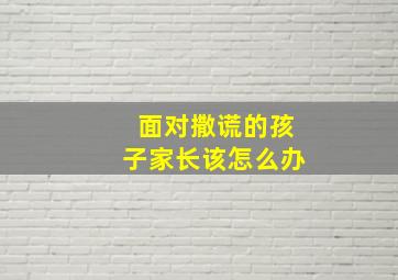 面对撒谎的孩子家长该怎么办