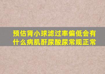 预估肾小球滤过率偏低会有什么病肌酐尿酸尿常规正常