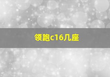 领跑c16几座