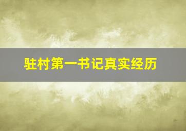 驻村第一书记真实经历