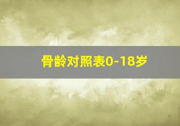 骨龄对照表0-18岁