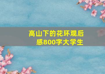 高山下的花环观后感800字大学生