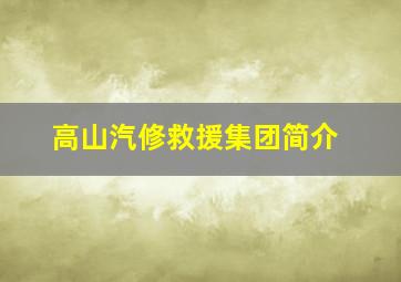 高山汽修救援集团简介