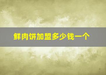 鲜肉饼加盟多少钱一个