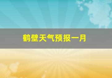 鹤壁天气预报一月