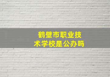 鹤壁市职业技术学校是公办吗