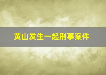 黄山发生一起刑事案件