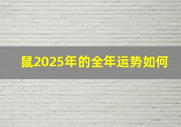 鼠2025年的全年运势如何