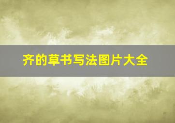 齐的草书写法图片大全