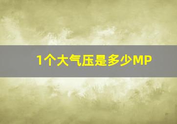 1个大气压是多少MP