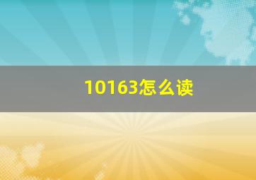 10163怎么读