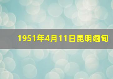 1951年4月11日昆明缅甸