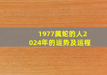 1977属蛇的人2024年的运势及运程