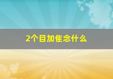 2个目加隹念什么