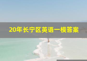 20年长宁区英语一模答案