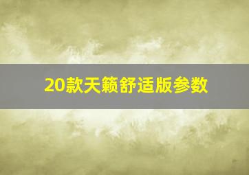 20款天籁舒适版参数