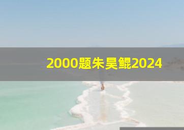 2000题朱昊鲲2024