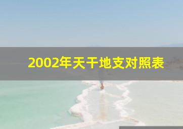 2002年天干地支对照表