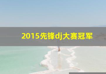 2015先锋dj大赛冠军