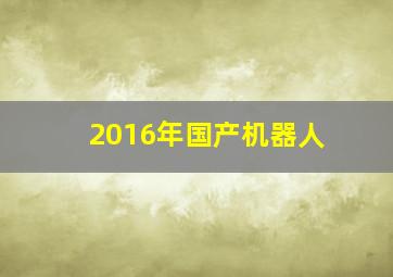 2016年国产机器人