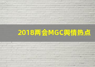 2018两会MGC舆情热点