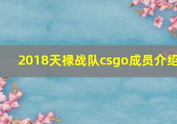 2018天禄战队csgo成员介绍