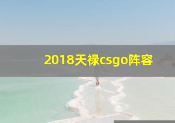 2018天禄csgo阵容